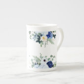 Tasse En Porcelaine Ranunculus Anemone Hydrangea Rose arrière - plan b (Devant droit)
