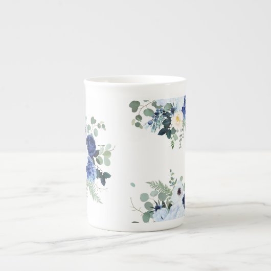 Tasse En Porcelaine Ranunculus Anemone Hydrangea Rose arrière - plan b (Devant)