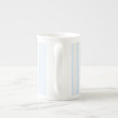 Tasse En Porcelaine Rayures Blanches Bleu Bébé (Dos)