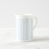 Tasse En Porcelaine Rayures Blanches Bleu Bébé (Devant droit)