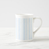 Tasse En Porcelaine Rayures Blanches Bleu Bébé (Droite)