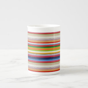 Tasse En Porcelaine Rayures colorées chaudes