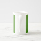 Tasse En Porcelaine Rayures verticales vertes sur la couleur faite sur (Dos)