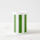 Tasse En Porcelaine Rayures verticales vertes sur la couleur faite sur (Devant)