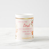 Tasse En Porcelaine Regarde le Seigneur pour la force (Devant)