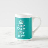 Tasse En Porcelaine Restez Calme Et Votre Texte Accent Turquoise (Droite)