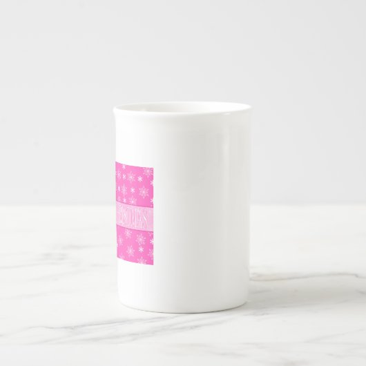 Tasse En Porcelaine Rêver d'un Noël rose (Devant)