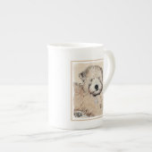 Tasse En Porcelaine Revêtu doux Roue Peinture Terrier Art original (Devant droit)