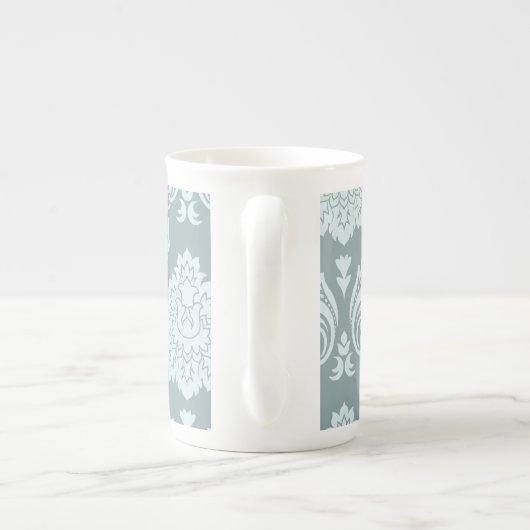 Tasse En Porcelaine Rococo Damask Art I Duck Egg Blue+Teal (Dos)