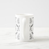 Tasse En Porcelaine Rococo Damask Line Pattern Black on White (Dos)