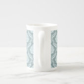 Tasse En Porcelaine Rococo Damask Pattern Duck Egg Blue+Teal (Dos)