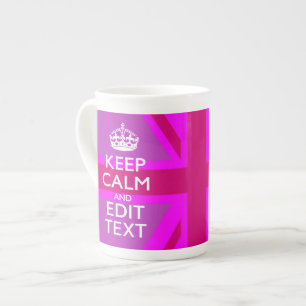 Tasse En Porcelaine Rose Chaud Votre Gardez Calme Éditer Texte Union J