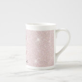 Tasse En Porcelaine Rose Gold brossé Parties scintillant Nom du monogr (Droite)