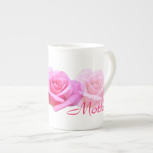 Tasse En Porcelaine Roses rose-clair de "mère" (Devant droit)