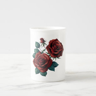 Tasse En Porcelaine Roses rouges