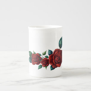 Tasse En Porcelaine Roses rouges