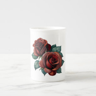 Tasse En Porcelaine Roses rouges