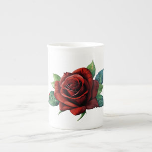 Tasse En Porcelaine Roses rouges