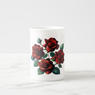 Tasse En Porcelaine Roses rouges