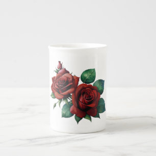 Tasse En Porcelaine Roses rouges