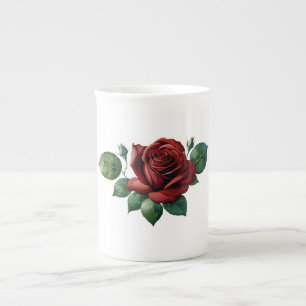 Tasse En Porcelaine Roses rouges