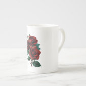 Tasse En Porcelaine Roses rouges (Devant droit)