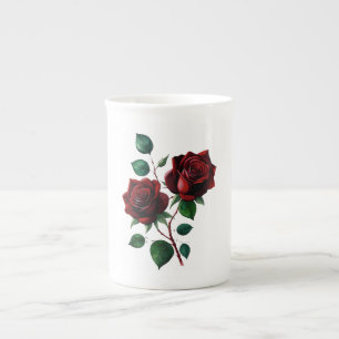 Tasse En Porcelaine Roses rouges