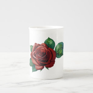 Tasse En Porcelaine Roses rouges