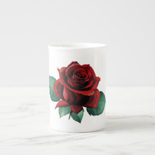 Tasse En Porcelaine Roses rouges