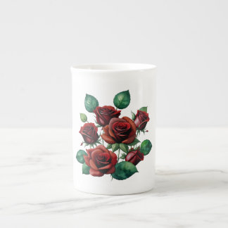 Tasse En Porcelaine Roses rouges