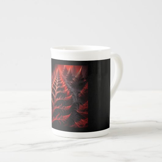 Tasse En Porcelaine Route Fractée Noire & Rouge Mandelbrot Vers L'Enfe (Devant droit)