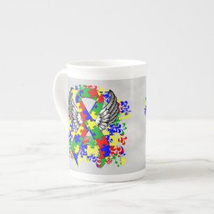 Tasse En Porcelaine Ruban Puzzle avec ailes