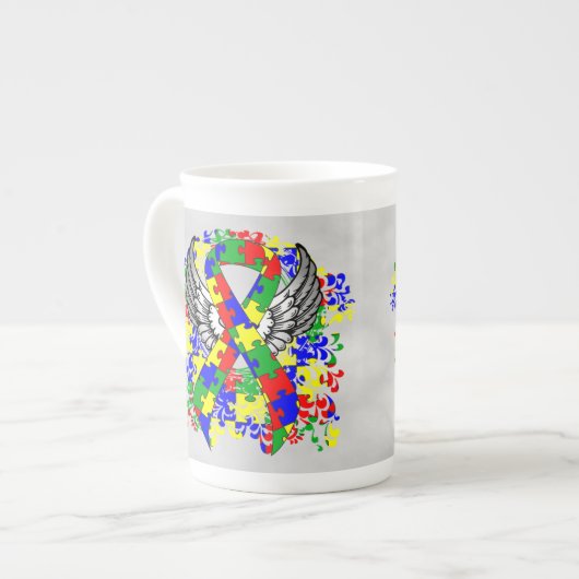 Tasse En Porcelaine Ruban Puzzle avec ailes (Devant gauche)