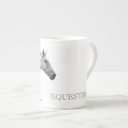 Tasse En Porcelaine Rustique Galloping Cheval andalou (Devant droit)