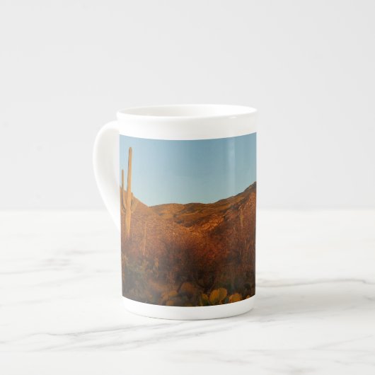 Tasse En Porcelaine Saguaro Sunset I Arizona Désert Paysage (Devant gauche)