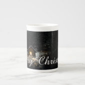 Tasse En Porcelaine Salutations de Noël avec Witch House (Devant)