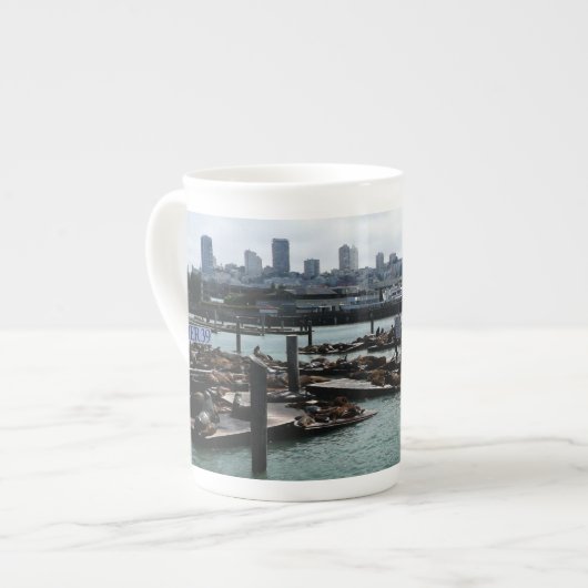 Tasse En Porcelaine San Francisco et Pier 39 Sea Lions City Skyline (Devant gauche)