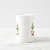 Tasse En Porcelaine Scandinavian Style Fox Flowers Trees Illustration (Devant)