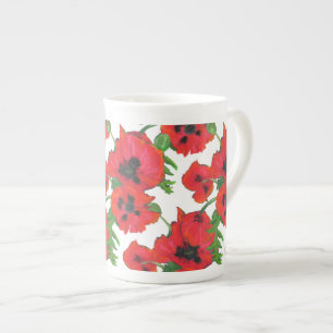 Tasse En Porcelaine Scarlet Oriental Poppies