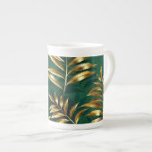 Tasse En Porcelaine Seamless pattern with golden ferns (Devant droit)