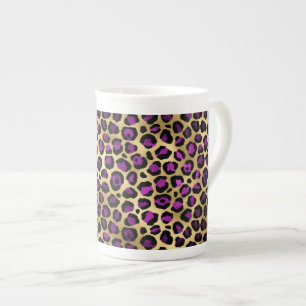 Tasse En Porcelaine Série Purple and Gold Leopard Design 4