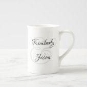 Tasse En Porcelaine Ses noms de script et les siens, noir et gris (Droite)