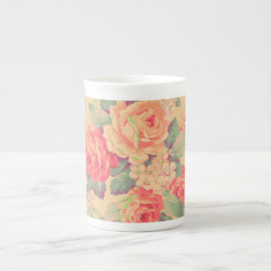 Tasse En Porcelaine Shabby Chic Rose Vintage Floral