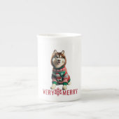 Tasse En Porcelaine Sibérie Husky Holiday (Devant)