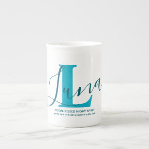 Tasse En Porcelaine Signification du nom Luna Monogramme