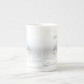 Tasse En Porcelaine Silver Anniversary Dolphins et Heart (Devant)