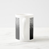Tasse En Porcelaine Silver Black Parties scintillant Girl Monogramme N (Dos)