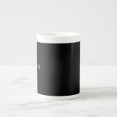 Tasse En Porcelaine Simple Black Custom Ajouter Votre Nom Élégant (Devant)