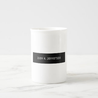 Tasse En Porcelaine Simple classique minimaliste noir & blanc élégant