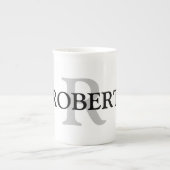 Tasse En Porcelaine simple minimum ajouter votre nom MONOGRAM GROOMSME (Devant)